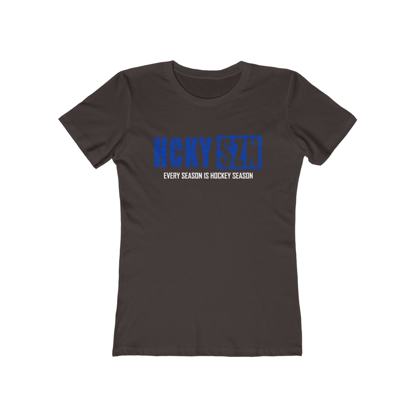 Every Season Is Hockey Season Women's Boyfriend Tee (Royal Blue Logo) - Various Colors