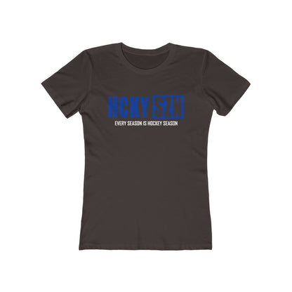 Every Season Is Hockey Season Women's Boyfriend Tee (Royal Blue Logo) - Various Colors