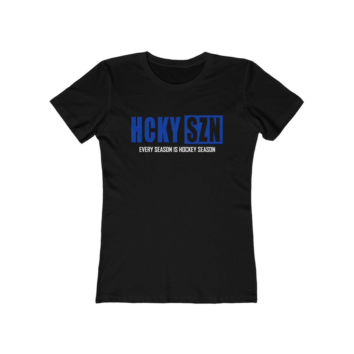 Every Season Is Hockey Season Women's Boyfriend Tee (Royal Blue Logo) - Various Colors