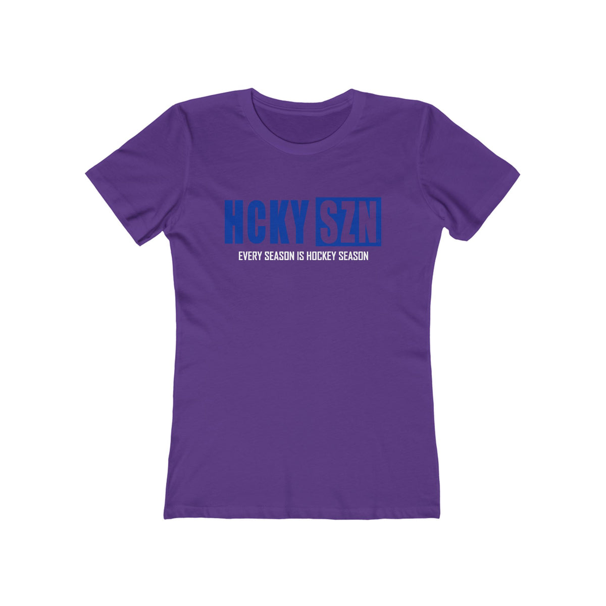 Every Season Is Hockey Season Women's Boyfriend Tee (Royal Blue Logo) - Various Colors