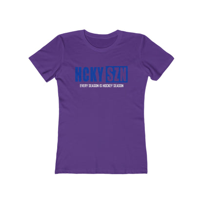 Every Season Is Hockey Season Women's Boyfriend Tee (Royal Blue Logo) - Various Colors