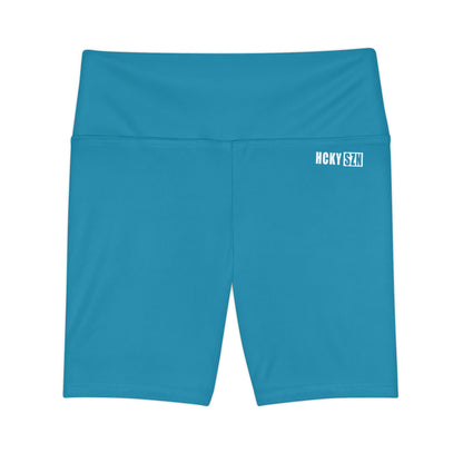 HKY SZN High Waisted Workout Shorts (Coastal Blue)