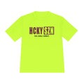 HCKYSZN (Deke Dangle) Adult Performance Tee - Neon Yellow/Maroon/Black