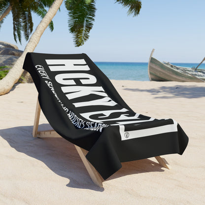Every Season is HCKY SZN Beach Towel (Black)