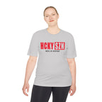 HCKYSZN (Hustle Hit) Adult Performance Tee - Silver/Cherry/Black