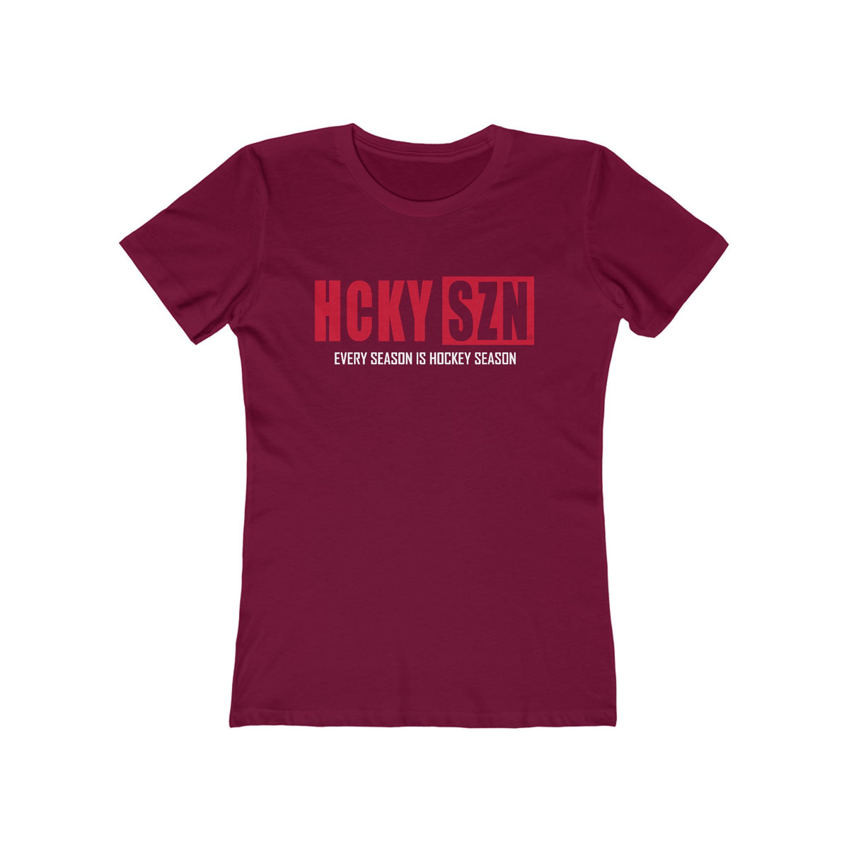 Every Season Is Hockey Season Women's Boyfriend Tee (Red Logo) - Various Colors