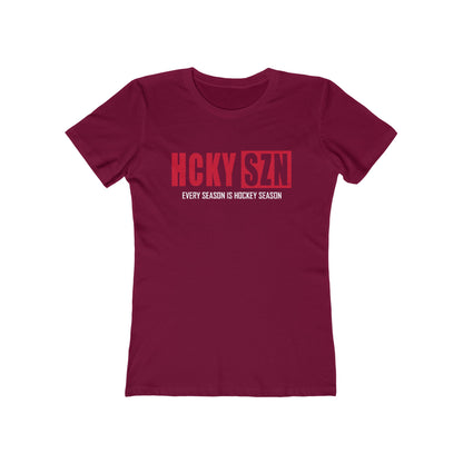Every Season Is Hockey Season Women's Boyfriend Tee (Red Logo) - Various Colors