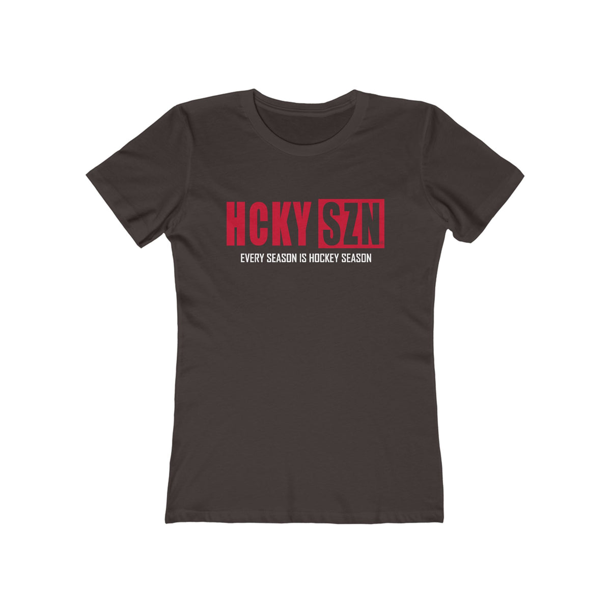 Every Season Is Hockey Season Women's Boyfriend Tee (Red Logo) - Various Colors