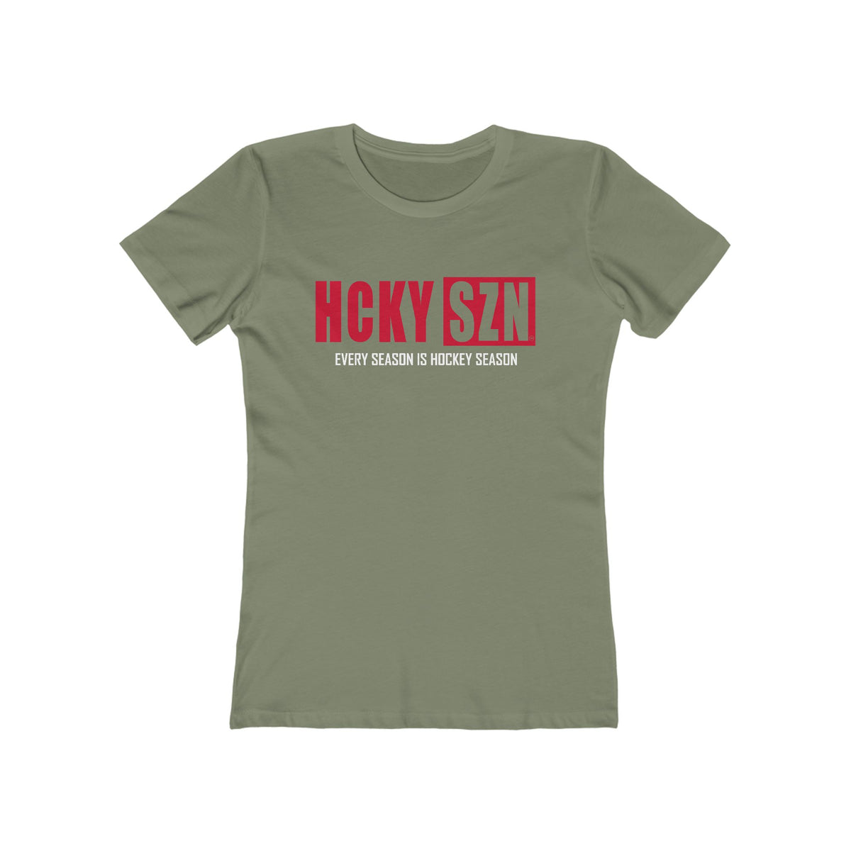 Every Season Is Hockey Season Women's Boyfriend Tee (Red Logo) - Various Colors