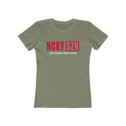 Every Season Is Hockey Season Women's Boyfriend Tee (Red Logo) - Various Colors