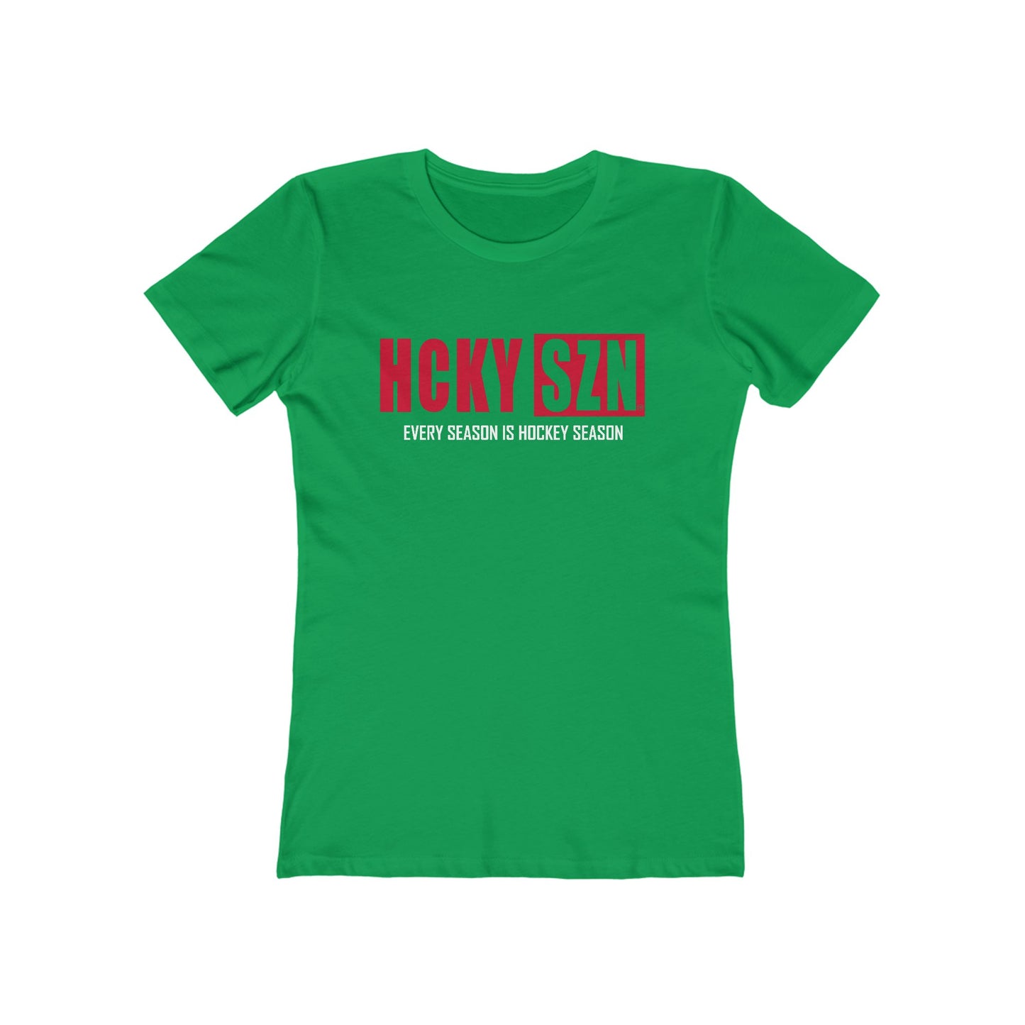 Every Season Is Hockey Season Women's Boyfriend Tee (Red Logo) - Various Colors