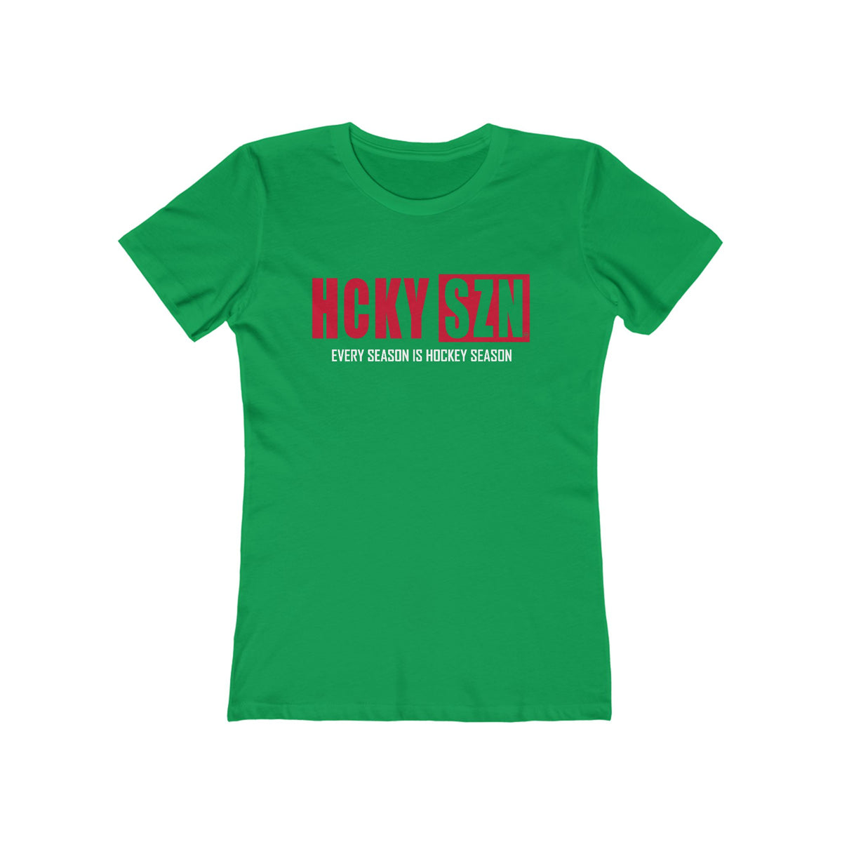 Every Season Is Hockey Season Women's Boyfriend Tee (Red Logo) - Various Colors