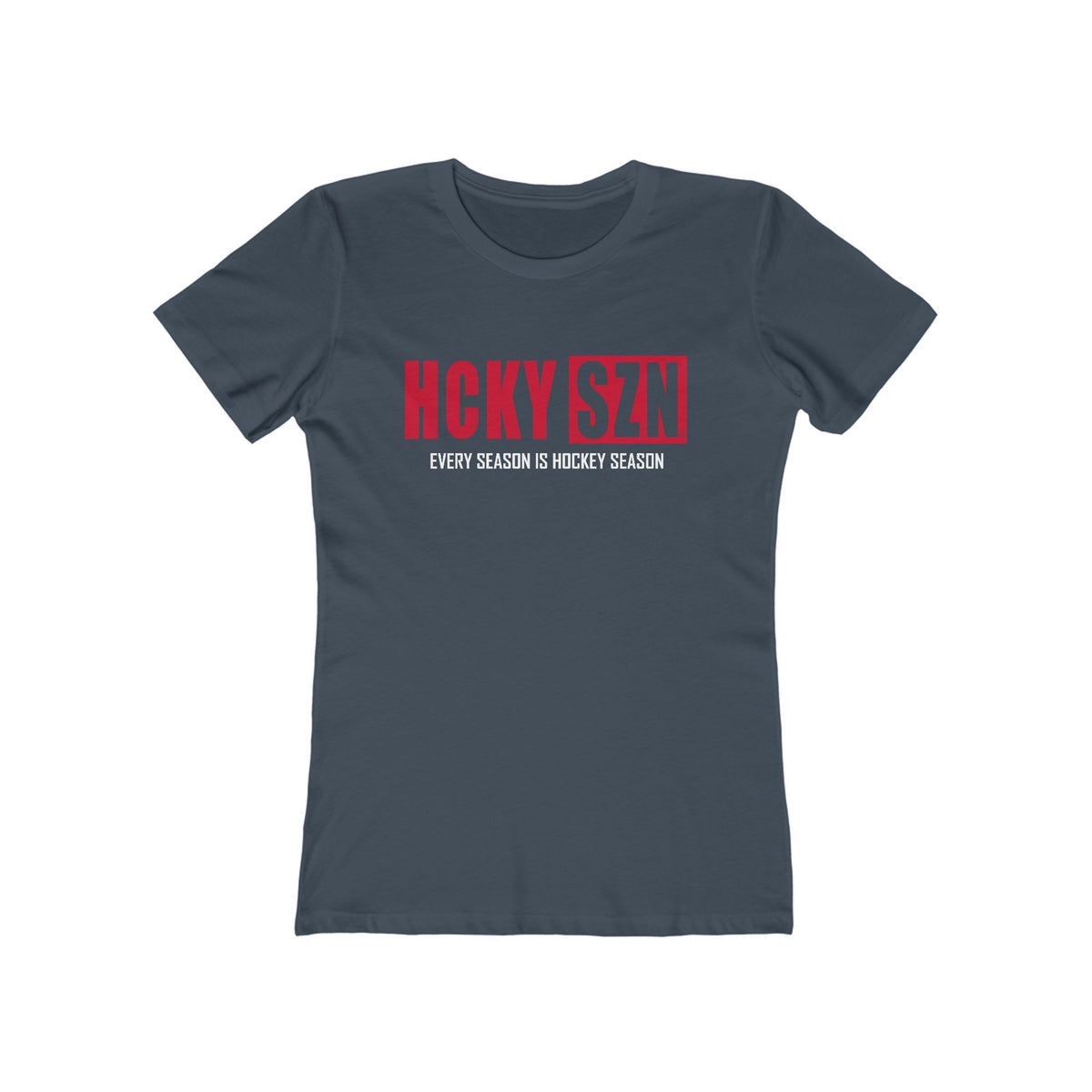 Every Season Is Hockey Season Women's Boyfriend Tee (Red Logo) - Various Colors