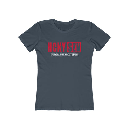 Every Season Is Hockey Season Women's Boyfriend Tee (Red Logo) - Various Colors