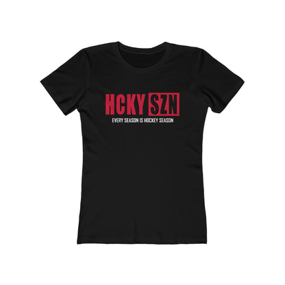 Every Season Is Hockey Season Women's Boyfriend Tee (Red Logo) - Various Colors