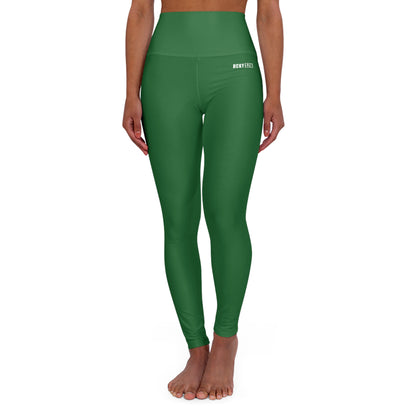 HCKY SZN High Waisted Yoga Leggings (Juniper Green)