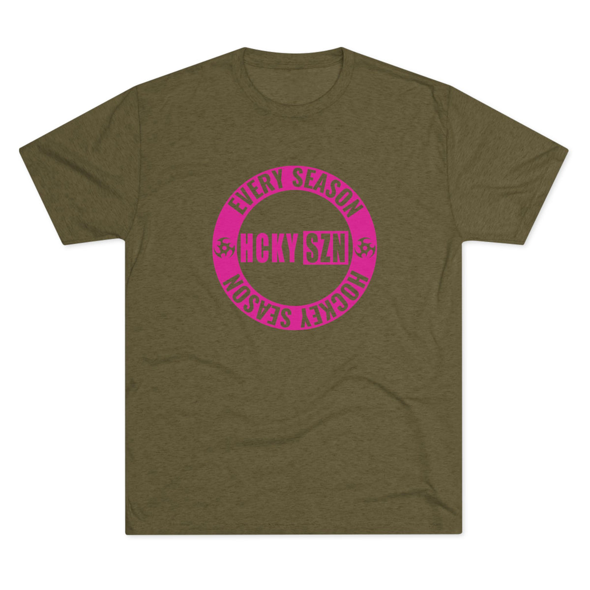 HCKY SZN Circle Logo TriBlend Tee Shirt (Hot Pink) - Various Colors