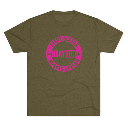 HCKY SZN Circle Logo TriBlend Tee Shirt (Hot Pink) - Various Colors