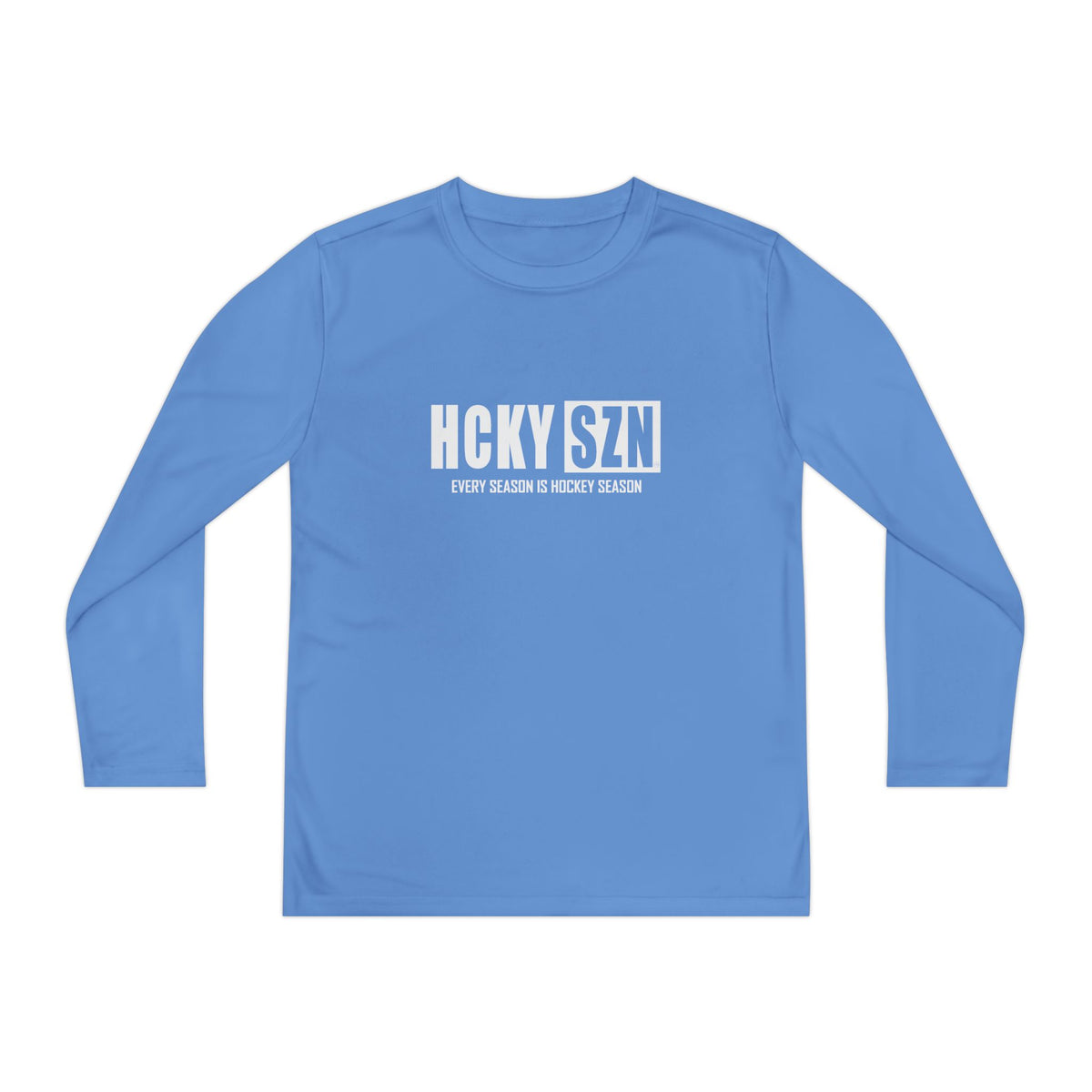 Every Season is HCKYSZN Youth Performance Long Sleeve Tee - White Logo