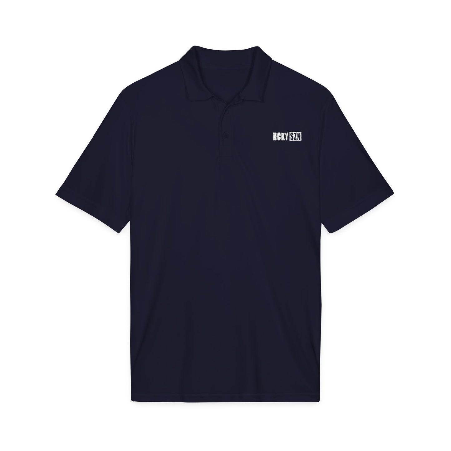 HCKY SZN Embroidered Performance Hockey Polo (True Navy)