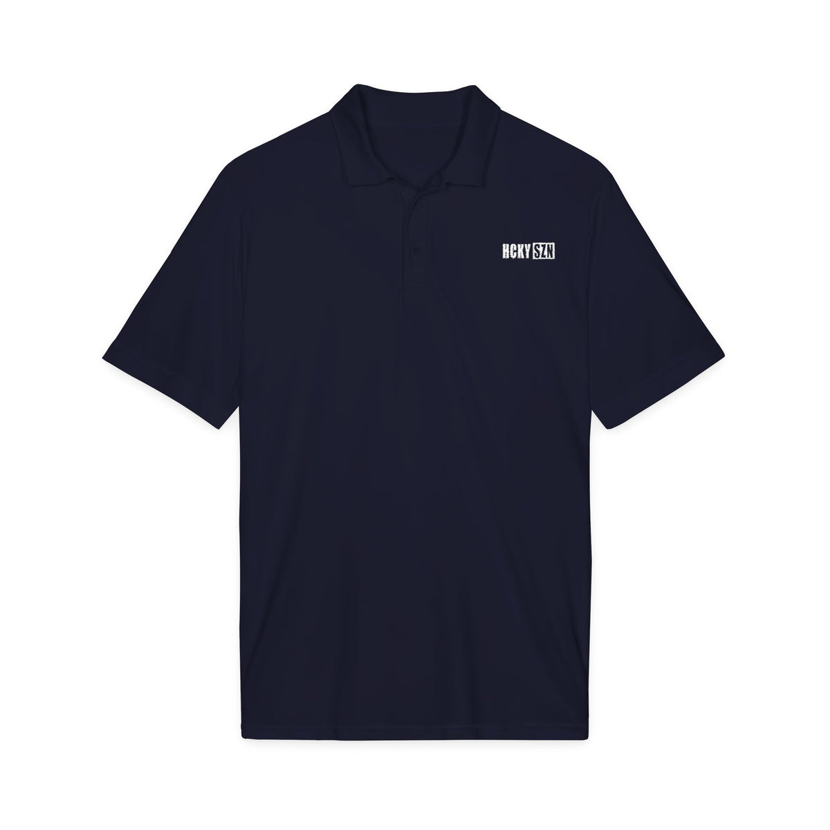 HCKY SZN Embroidered Performance Hockey Polo (True Navy)