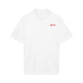 HCKY SZN Embroidered Performance Hockey Polo (White/Red Logo)
