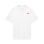 HCKY SZN Embroidered Performance Hockey Polo (White/Red Logo)