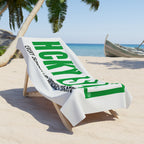 Every Season is HCKY SZN Beach Towel (White/Green)