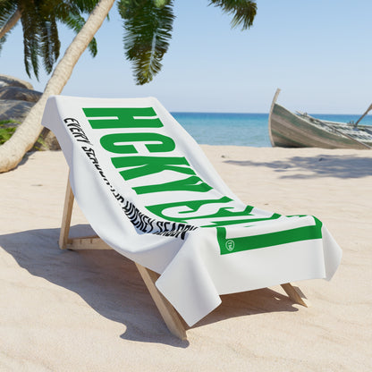 Every Season is HCKY SZN Beach Towel (White/Green)