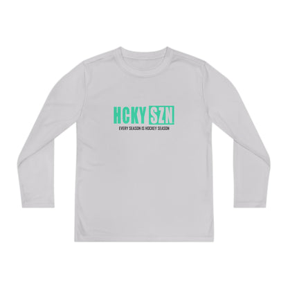 Every Season is HCKY SZN Youth Competitor Long Sleeve Tee (Seafoam Logo) - Various Colors