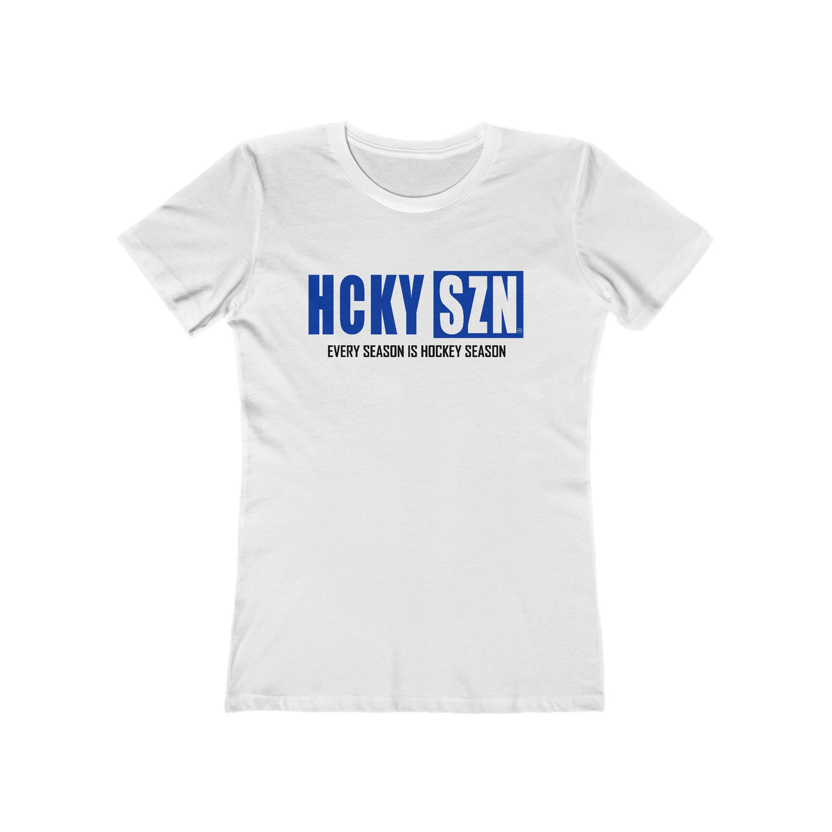 Every Season Is Hockey Season Women's Boyfriend Tee (Royal Blue Logo) - Various Colors