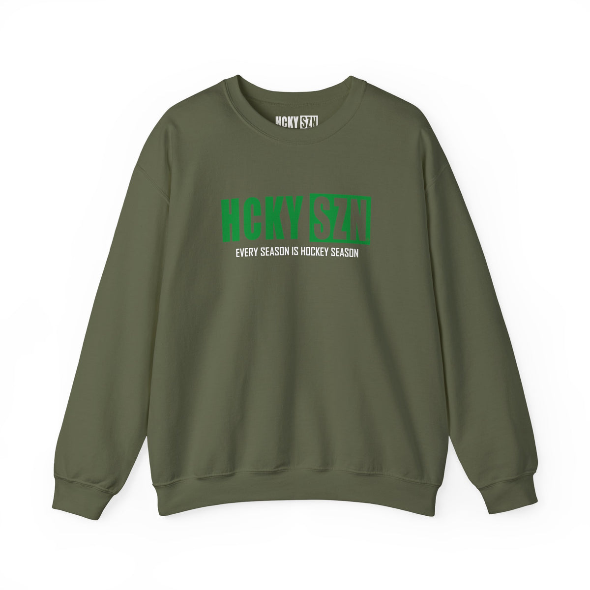 HCKY SZN Crewneck Sweatshirt (Green Logo) - Various Colors
