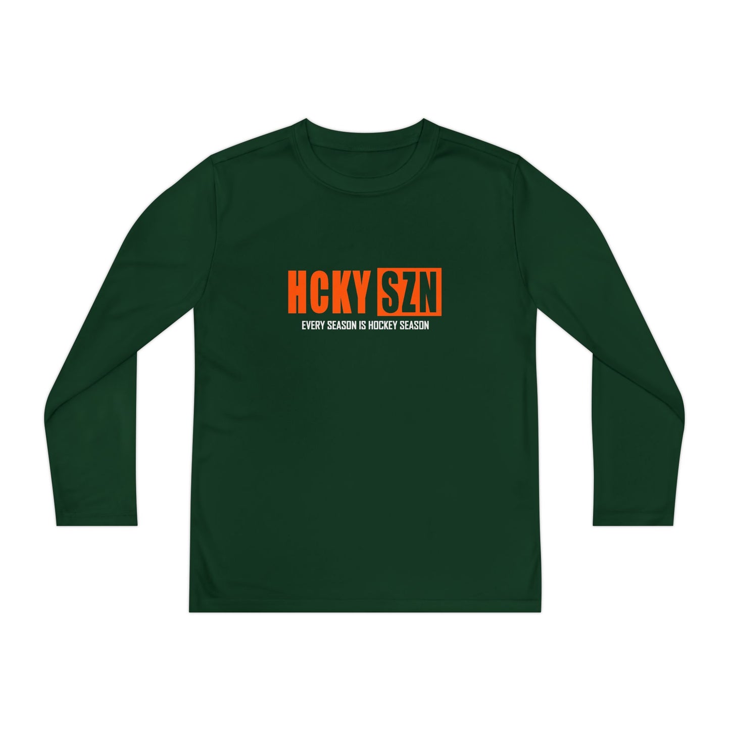 Every Season is HCKY SZN Youth Competitor Long Sleeve Tee (Orange Logo) - Various Colors