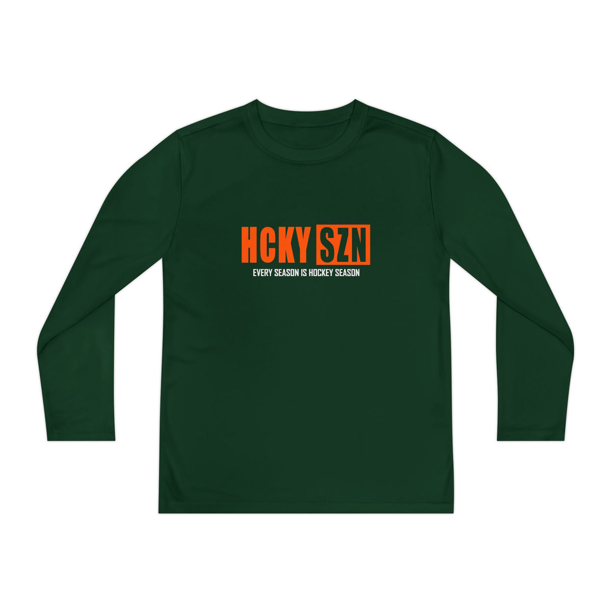 Every Season is HCKY SZN Youth Competitor Long Sleeve Tee (Orange Logo) - Various Colors