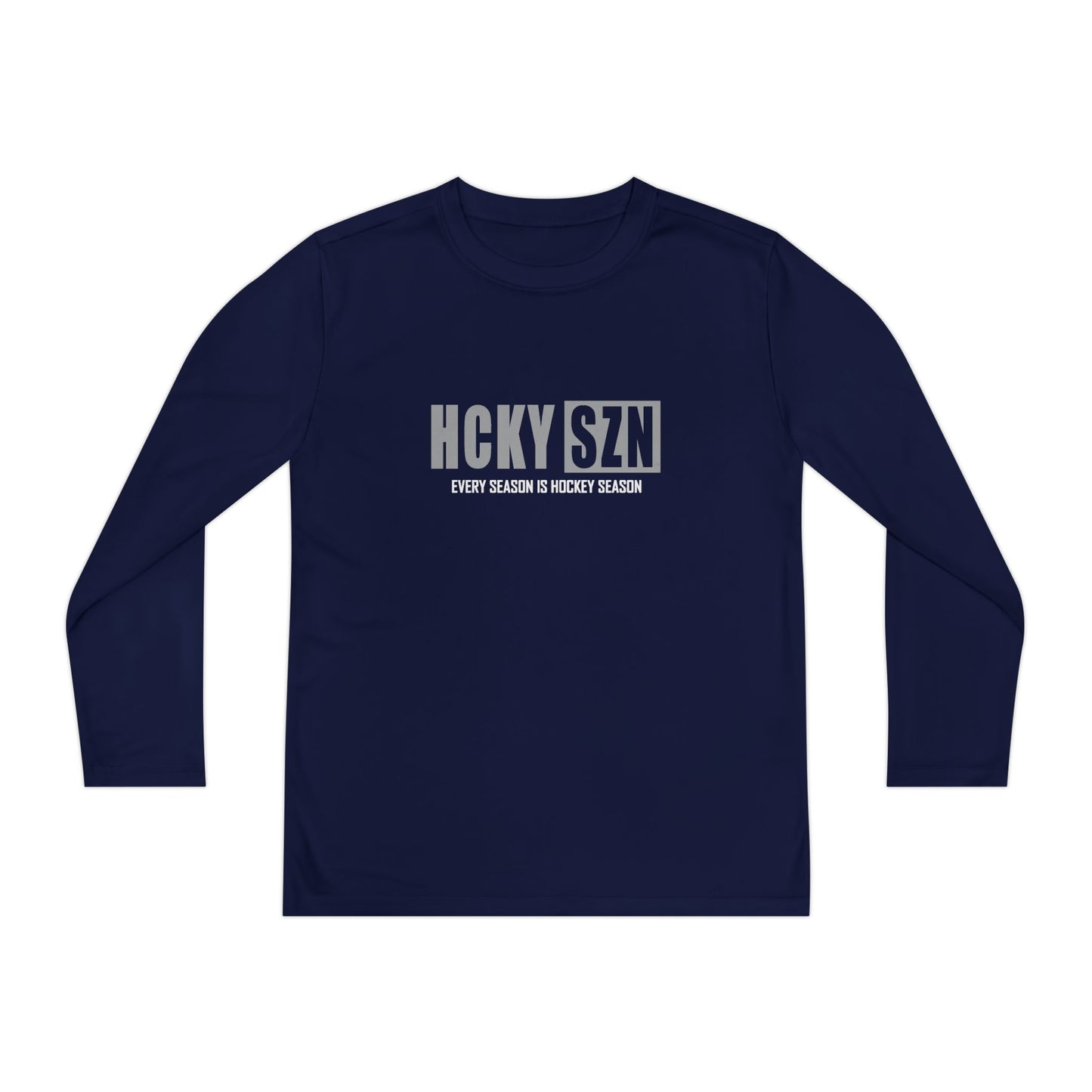 Every Season is HCKY SZN Youth Competitor Long Sleeve Tee (Grey Logo) - Various Colors