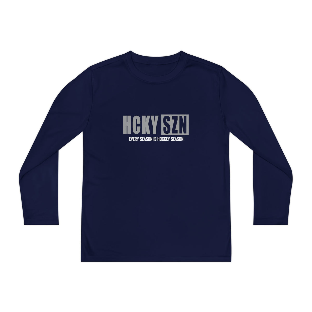 Every Season is HCKY SZN Youth Competitor Long Sleeve Tee (Grey Logo) - Various Colors