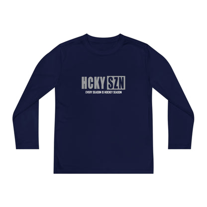 Every Season is HCKY SZN Youth Competitor Long Sleeve Tee (Grey Logo) - Various Colors