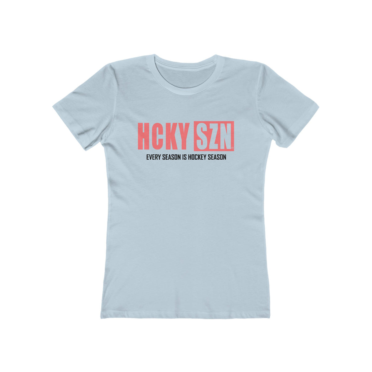 Every Season Is Hockey Season Women's Boyfriend Tee (Peach Logo) - Various Colors