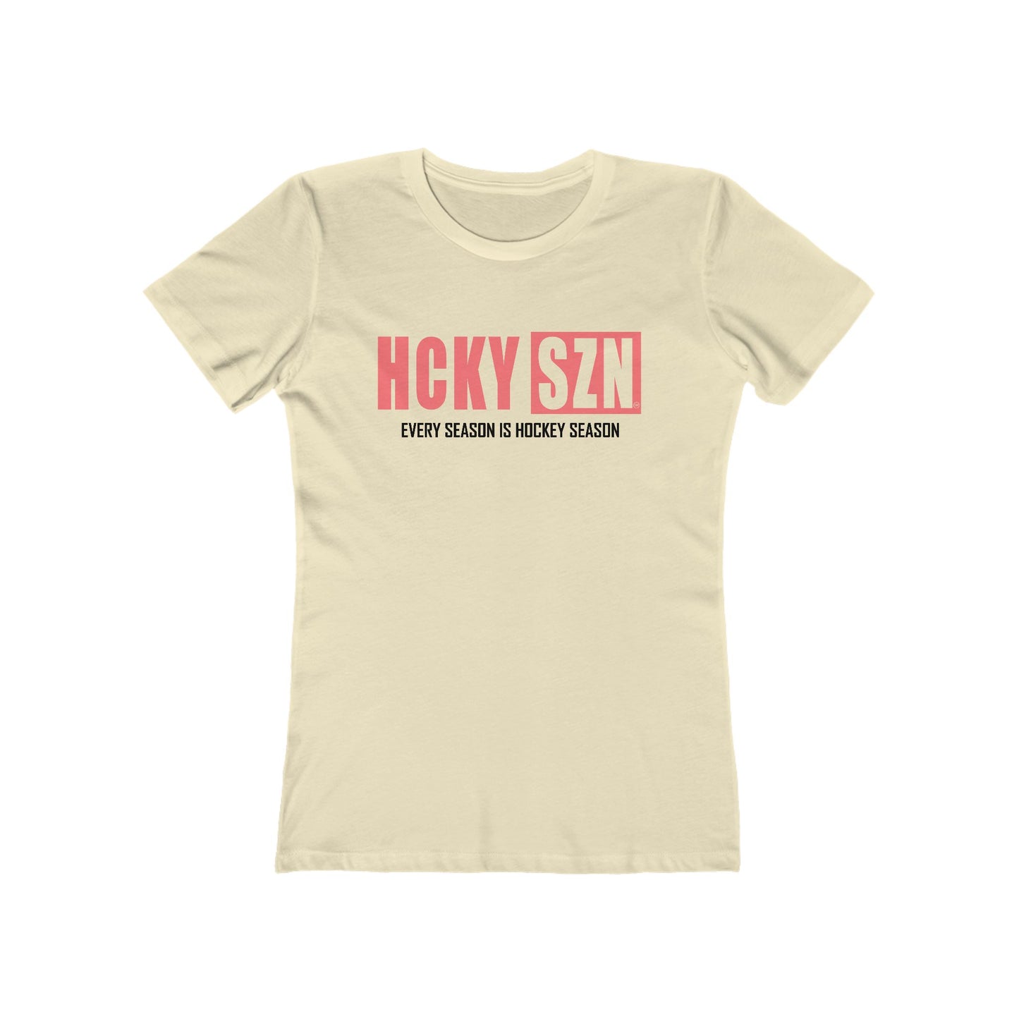 Every Season Is Hockey Season Women's Boyfriend Tee (Peach Logo) - Various Colors