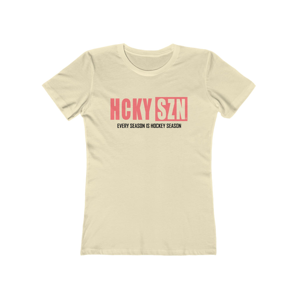 Every Season Is Hockey Season Women's Boyfriend Tee (Peach Logo) - Various Colors