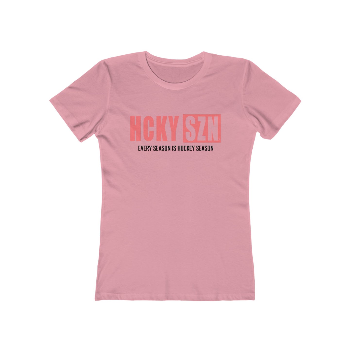 Every Season Is Hockey Season Women's Boyfriend Tee (Peach Logo) - Various Colors