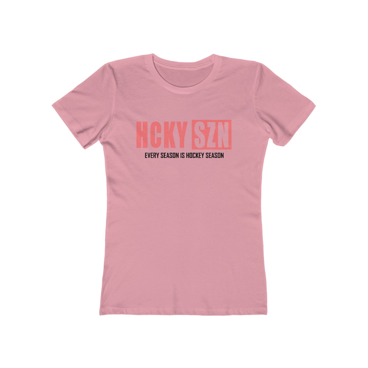 Every Season Is Hockey Season Women's Boyfriend Tee (Peach Logo) - Various Colors