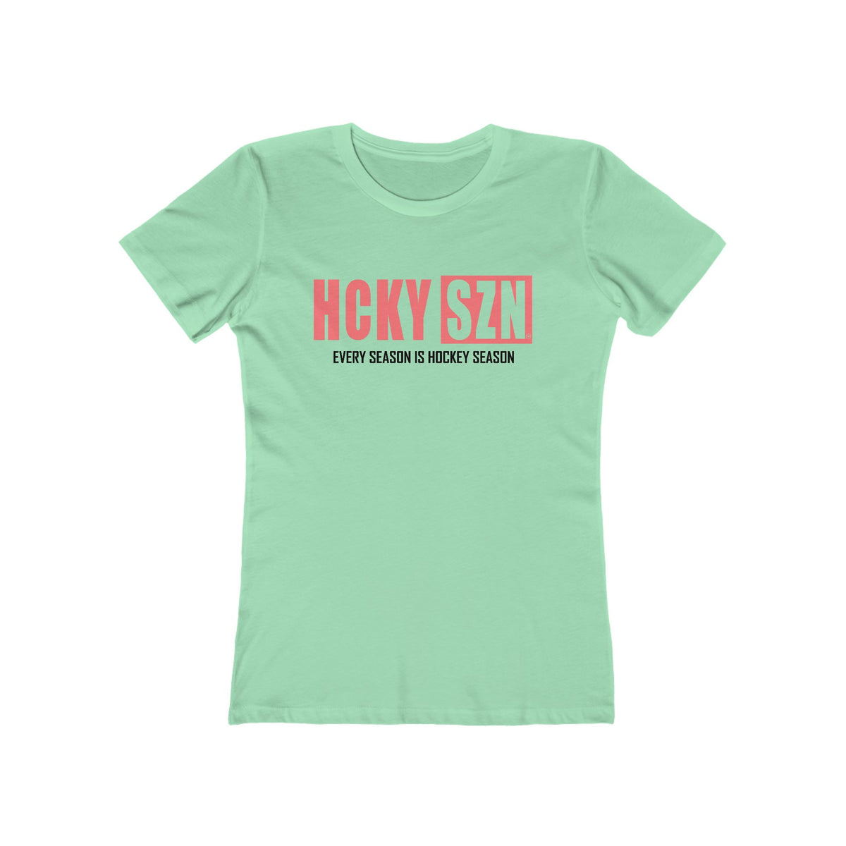 Every Season Is Hockey Season Women's Boyfriend Tee (Peach Logo) - Various Colors