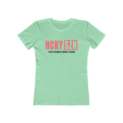 Every Season Is Hockey Season Women's Boyfriend Tee (Peach Logo) - Various Colors