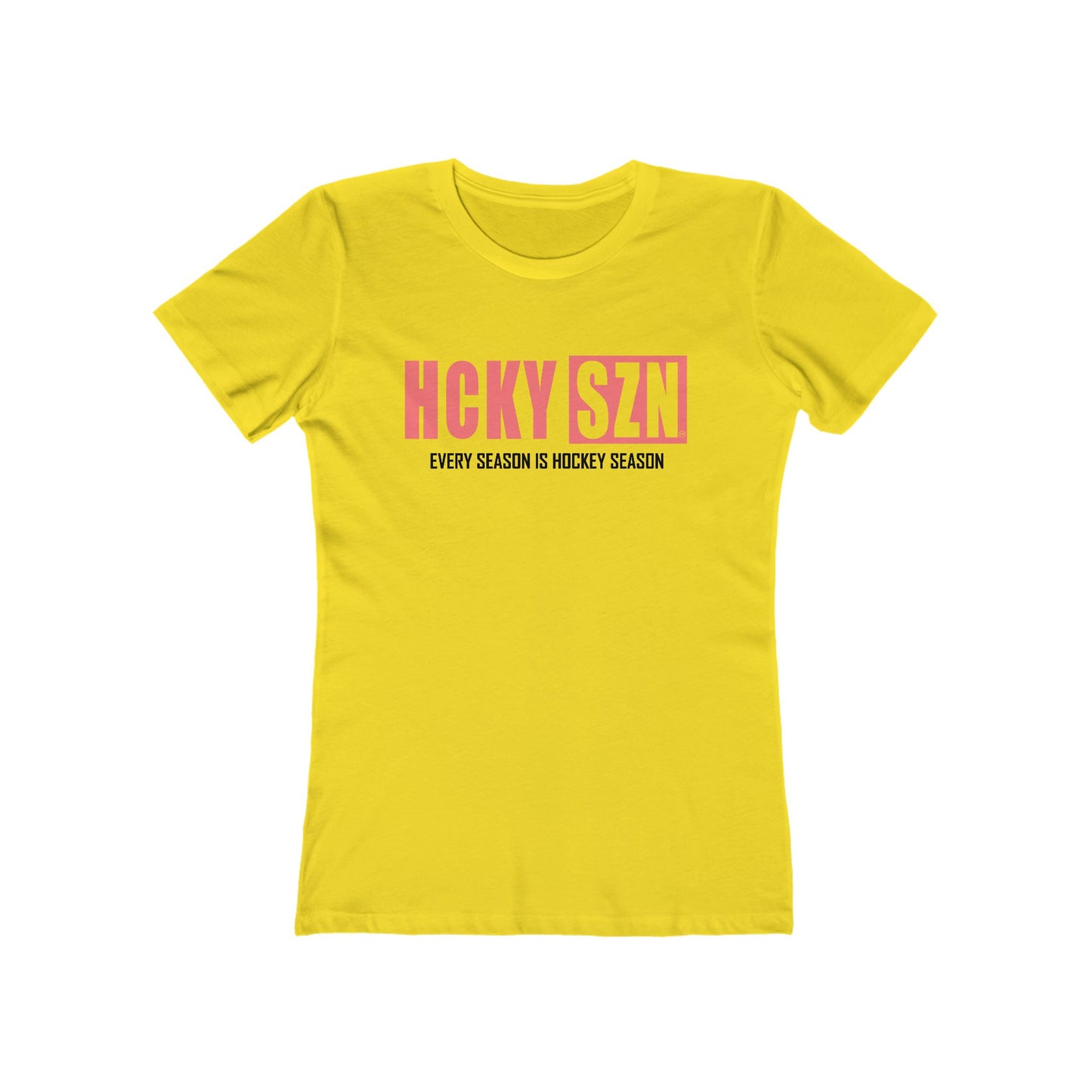Every Season Is Hockey Season Women's Boyfriend Tee (Peach Logo) - Various Colors