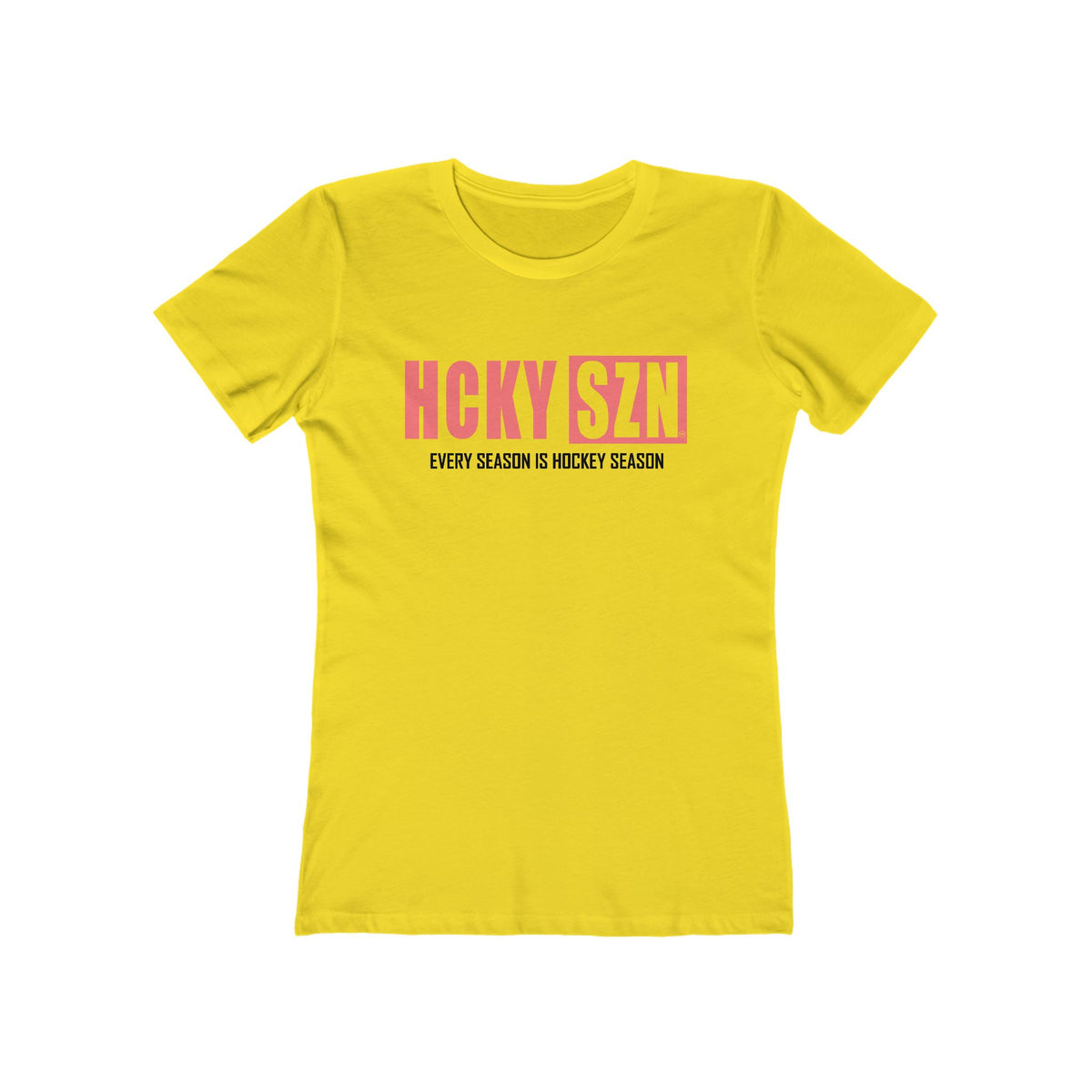Every Season Is Hockey Season Women's Boyfriend Tee (Peach Logo) - Various Colors