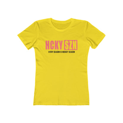 Every Season Is Hockey Season Women's Boyfriend Tee (Peach Logo) - Various Colors