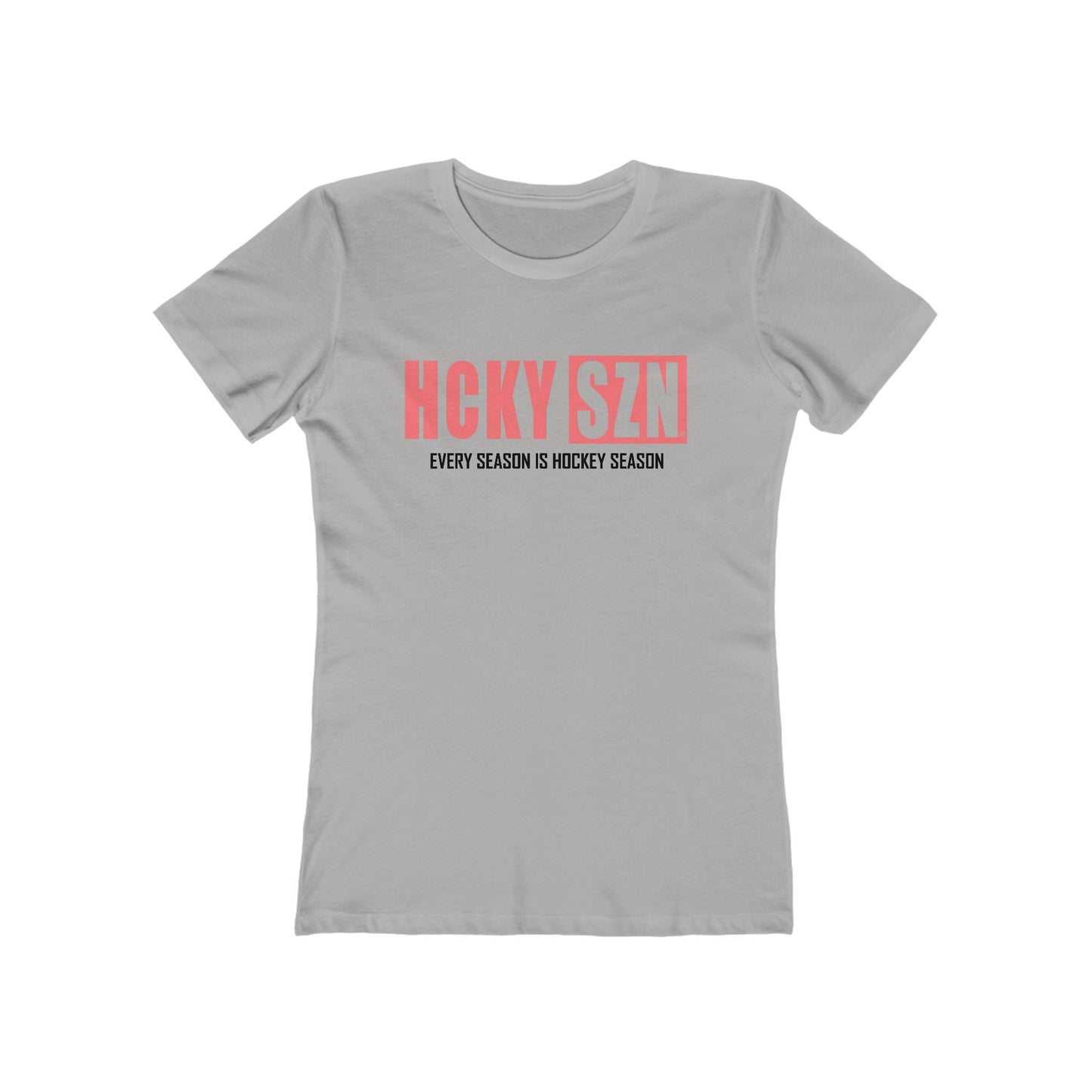 Every Season Is Hockey Season Women's Boyfriend Tee (Peach Logo) - Various Colors