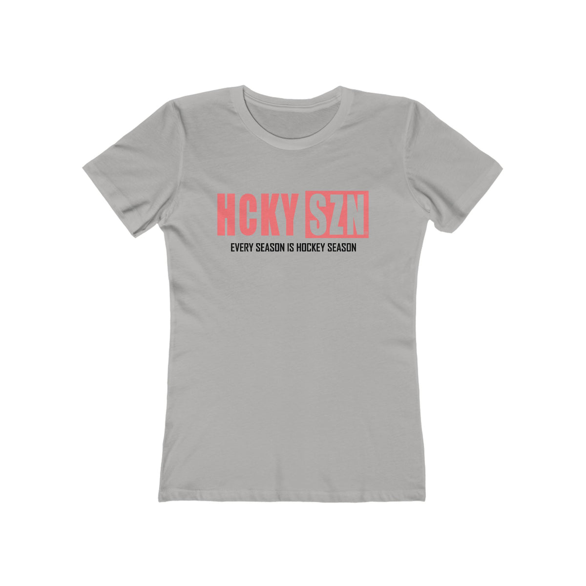 Every Season Is Hockey Season Women's Boyfriend Tee (Peach Logo) - Various Colors