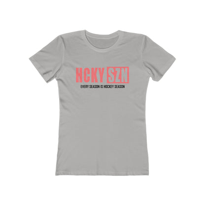 Every Season Is Hockey Season Women's Boyfriend Tee (Peach Logo) - Various Colors